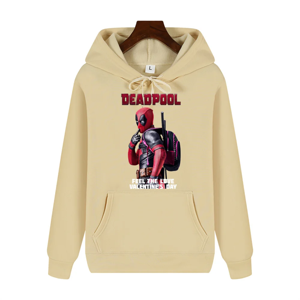 Marvel Deadpool creative print Autumn/Winter comfortable soft thickening men\'s high quality casual fashion warm street hoodie