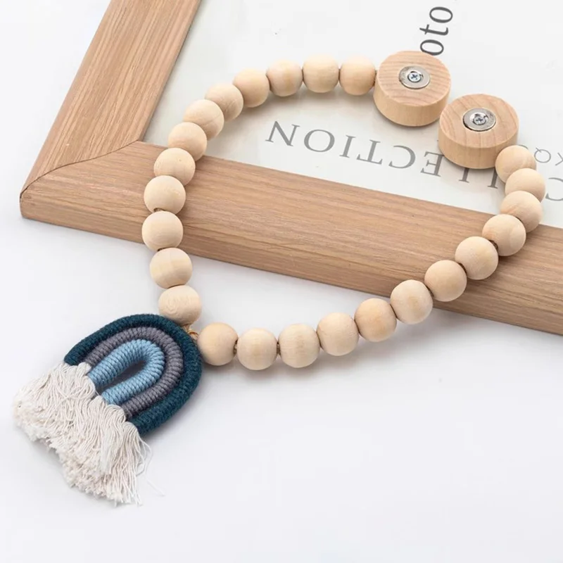 2pcs 만화 무지개 나무 구슬 커튼 타이 백, 라이트 럭셔리 프랑스 스타일 수제 쉬어 커튼 타이, 커튼 홀드 백