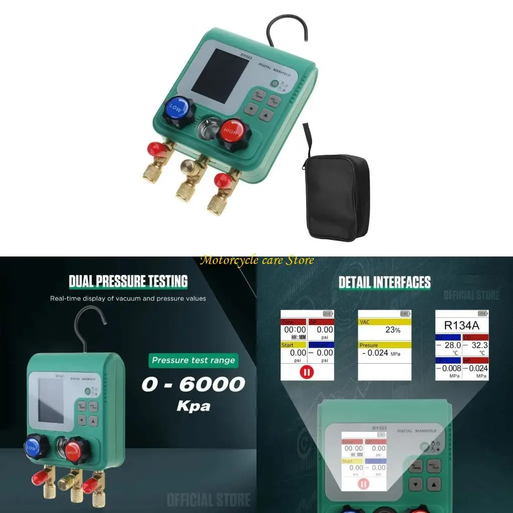 

U75F Air Conditioner Digital Display Manifold Vacuum Gauge for Efficient System Check