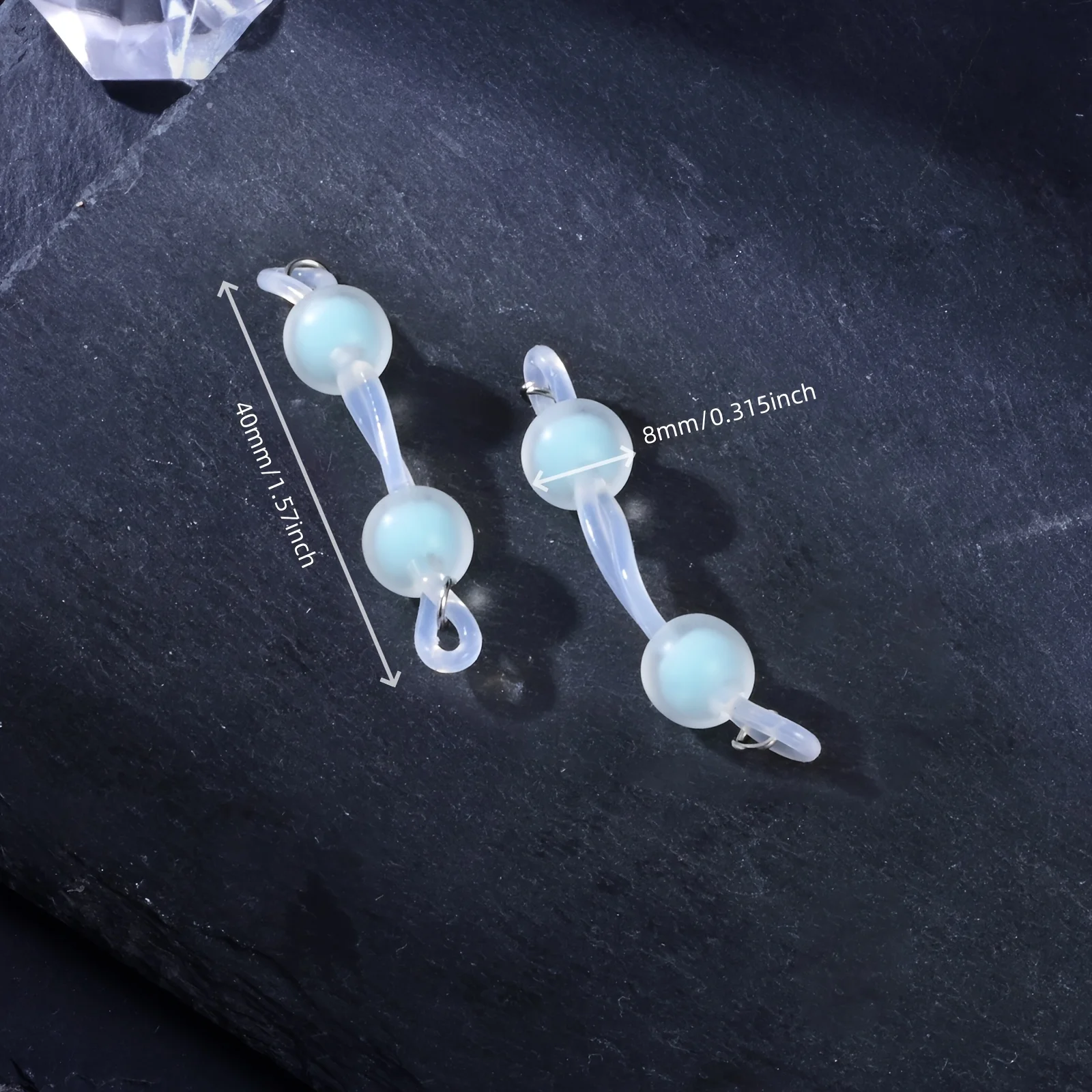 Acrylic Frosted Ball False Breast Ring False Nipple Piercing Nipple Ring, No Need for Perforation, Adjustable Nipple Jewelry