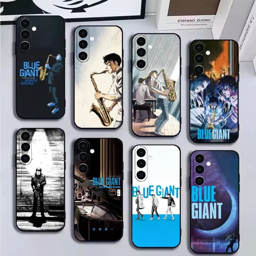 Anime B-Blue Giant Phone Case For Samsung GalaxyA13,21s,22,31,32,52,53,71,72,73,Soft Black Cover