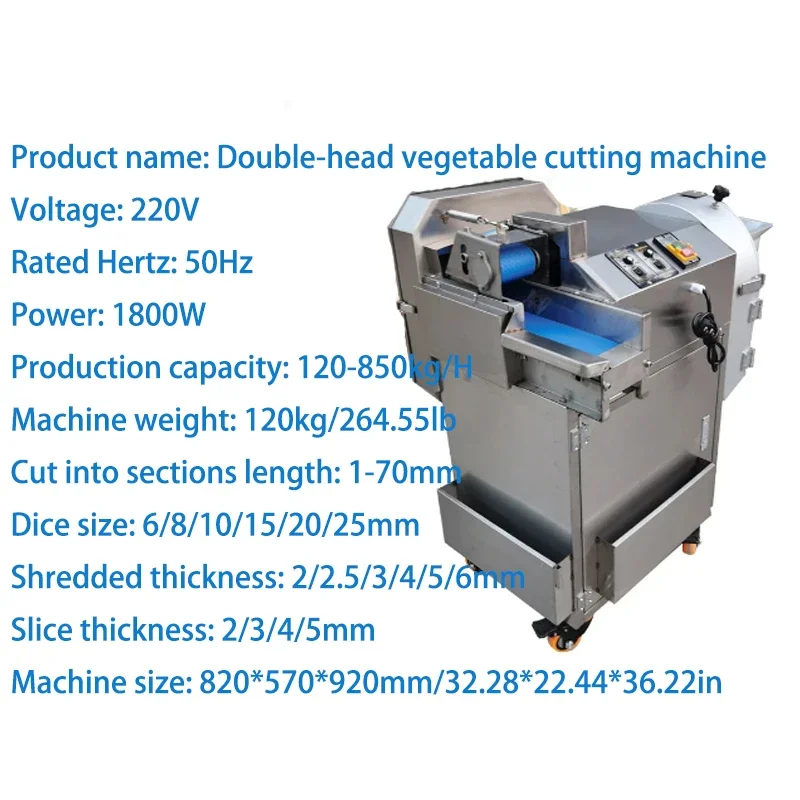 Automatic Food Cutter Commercial Veg Dicing Machine,50Hz,for Food Workshop and Bakery Kitchen Use