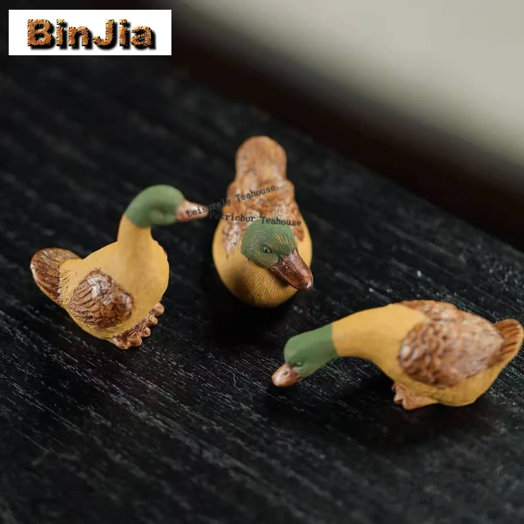 Yixing Zisha Fortune Duck Tea Pet Luxury Lucky Model Tea Figurine Play Toys Tea Statue Ornaments for Tea Supplies Craftsmanship