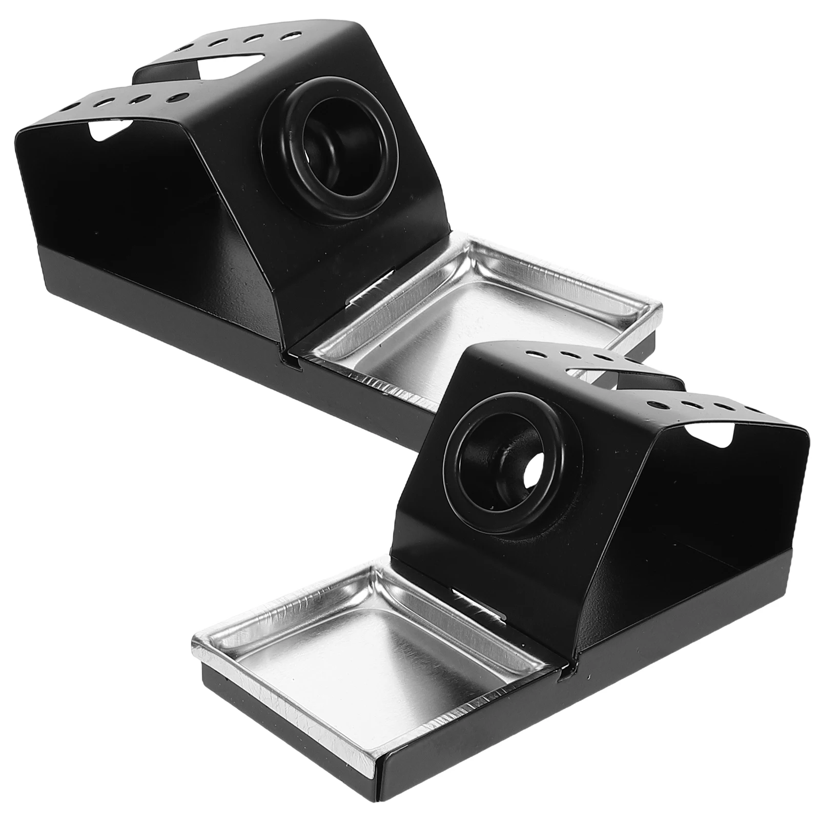 

2pcs Iron Holder Stand High Temp Resistant Metal Base Portable Station Support Rack For Workbench Soldering Accessories