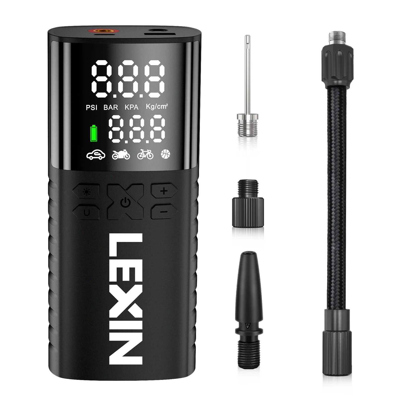 Lexin P4 pompe à Air intelligente 4000mAh pour motos gonfleur de pneus bateau de vélo avec LED numérique et gonflage de pression prédéfini
