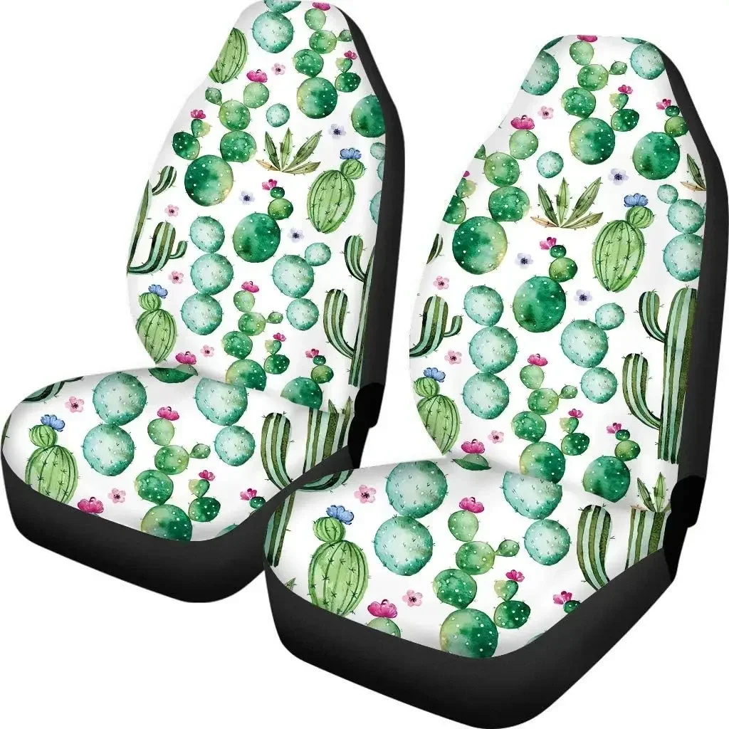 Fundas Asiento Con Estampado Cactus 2 Piezas Para Coche Para Mujer, Fundas Asiento Coche, Juego Completo Para Pro