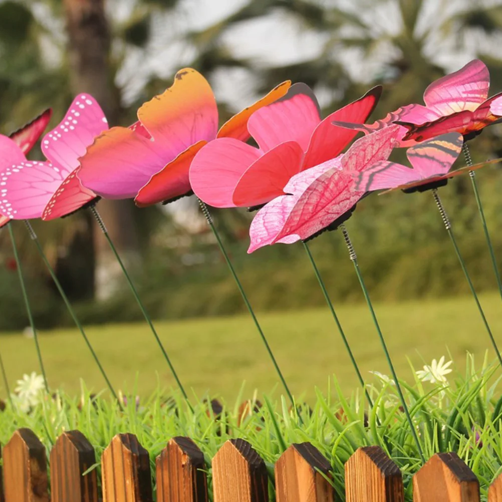 

12pc Simulated Grassland Stick Artificial PVC Home Store Decor Artificial Garden Butterfly Decor Photo Prop Modern