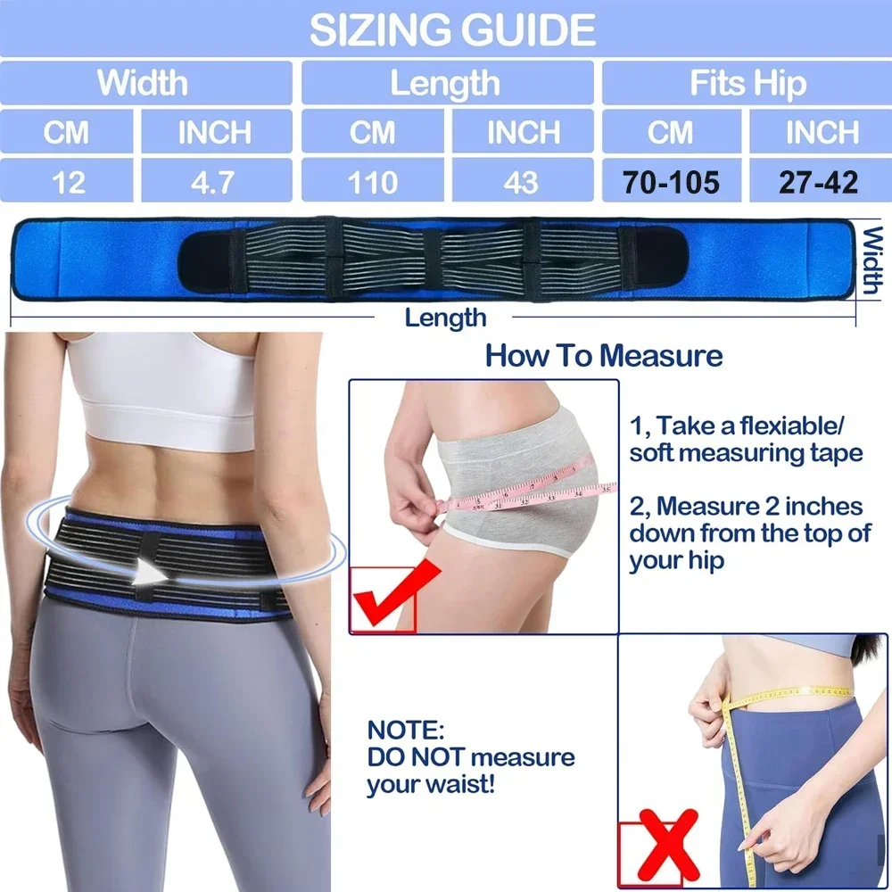 Adjustable Si Joint Belt for MenWomen,Breathable Anti-Slip Sacroiliac Belt for Relieve Si Joint,Sciatic,Pelvic Sacral Nerve Pain