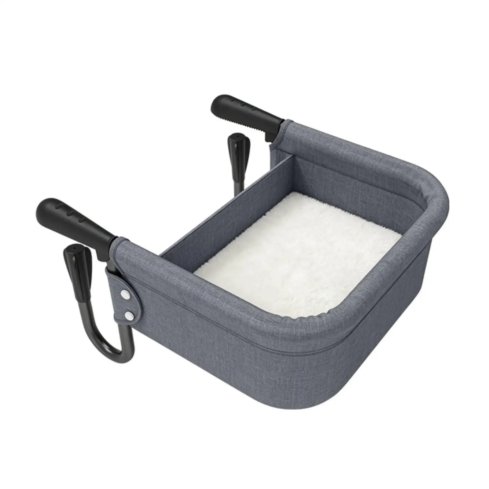 Cat Hanging Bed with Metal Frame Supportive Hanging Cat Bed Sturdy Cozy for Indoor Cats, Desk Side, Work Areas