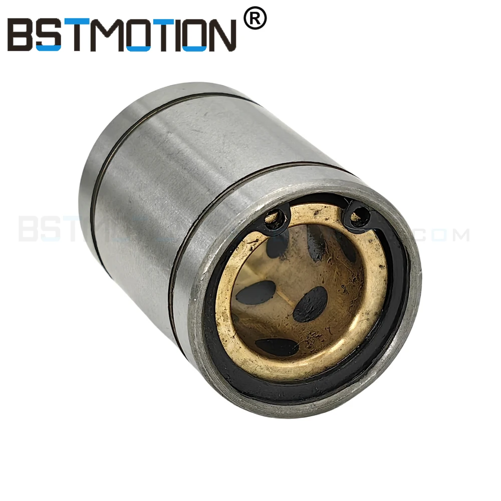 Self Lubricating Graphite Copper Sleeve Linear Motion Bearing LM8UU LM10UU LM12UU LM16UU LM20UU LM25UU Oil Free Brass Bushing