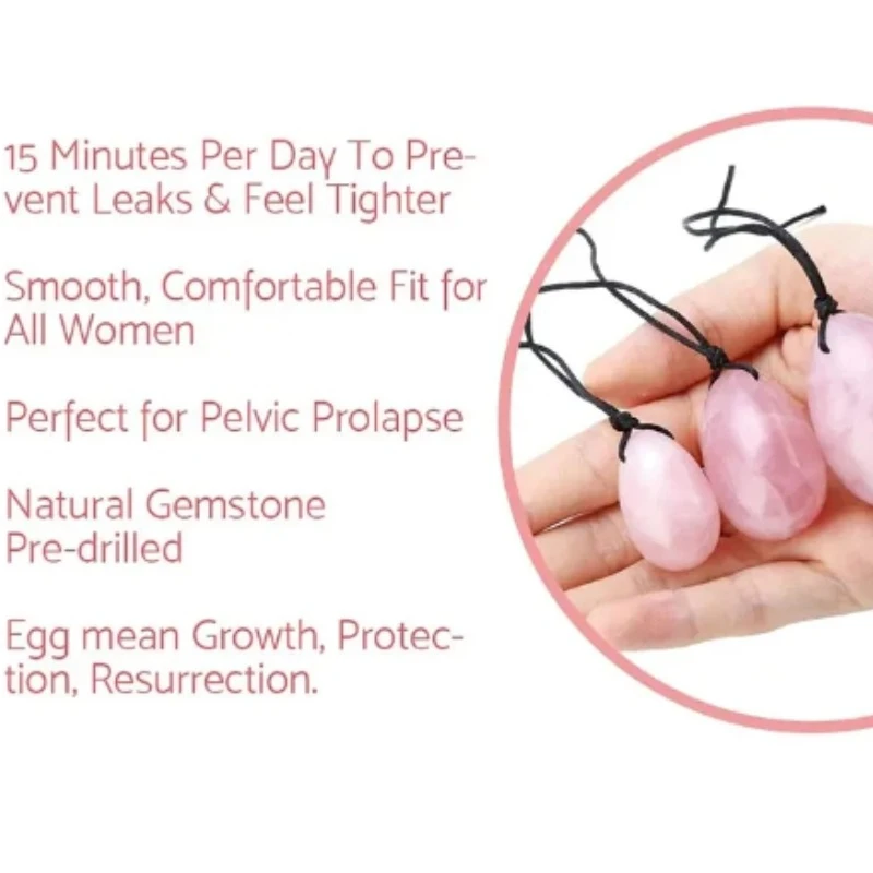 

Natural Quartz Yoni Egg Set Kegel Exerciser Balls Vginal Balls Muscle Jade Eggs Massager Vaginal Tightening Natural Jade