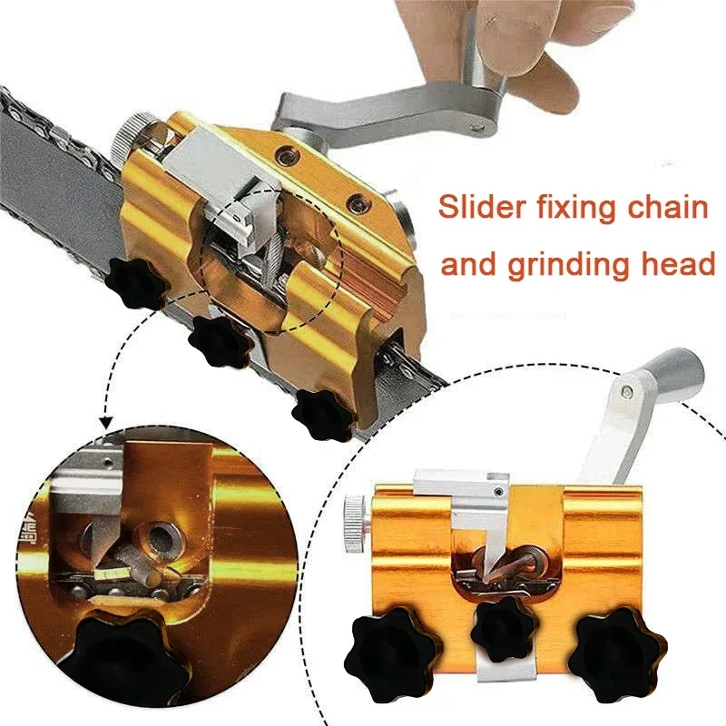 Chain Saw Sharpener Manual Chainsaw Sharpening Jig Portable Woodworking Grinding Chains Sharpen Machinery Garden Power Tools