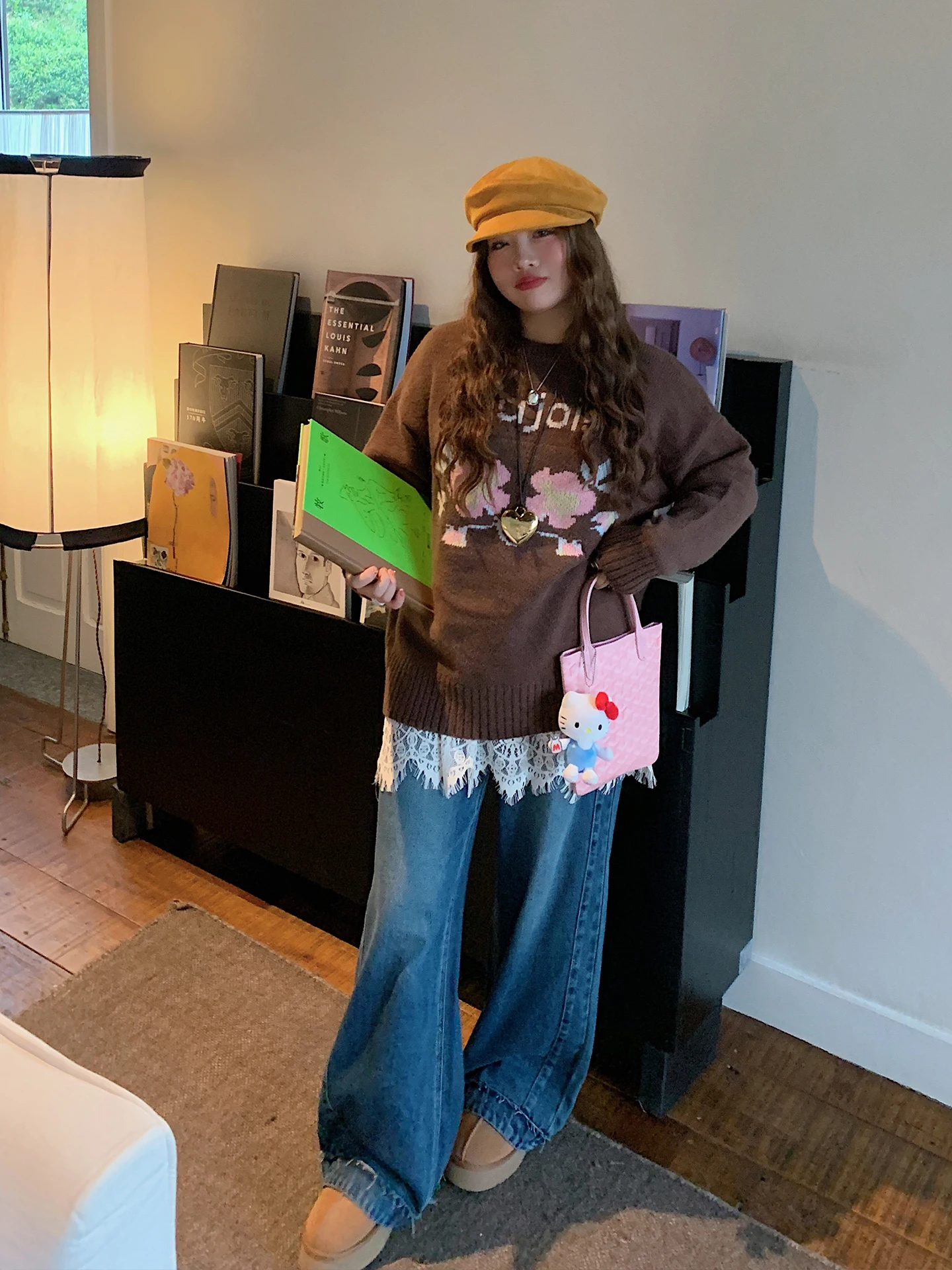 

Женский вязаный свитер Lazy Sle с круглым вырезом, утепленный, осенне-зимний, модный, для повседневной носки, свободного кроя, больших размеров, топ