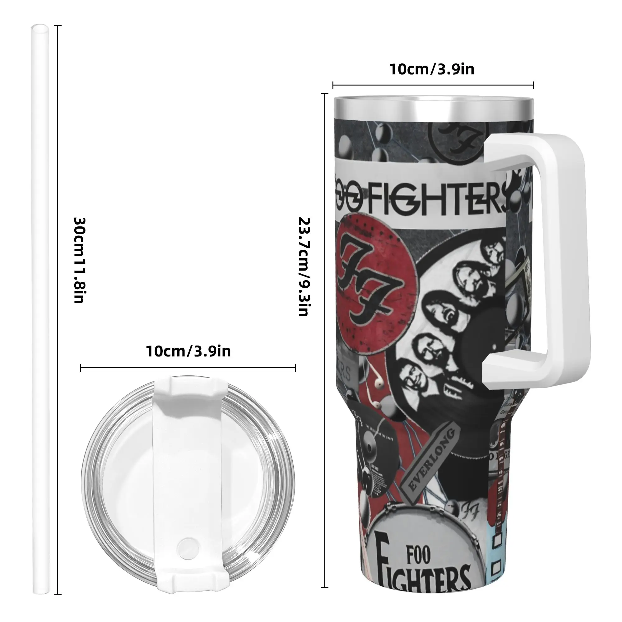 الفولاذ المقاوم للصدأ بهلوان كذبة الفرقة F-المقاتلين أكواب السيارات مع القش السفر زجاجة ماء باردة وساخنة مانعة للتسرب 40 أوقية أكواب حرارية