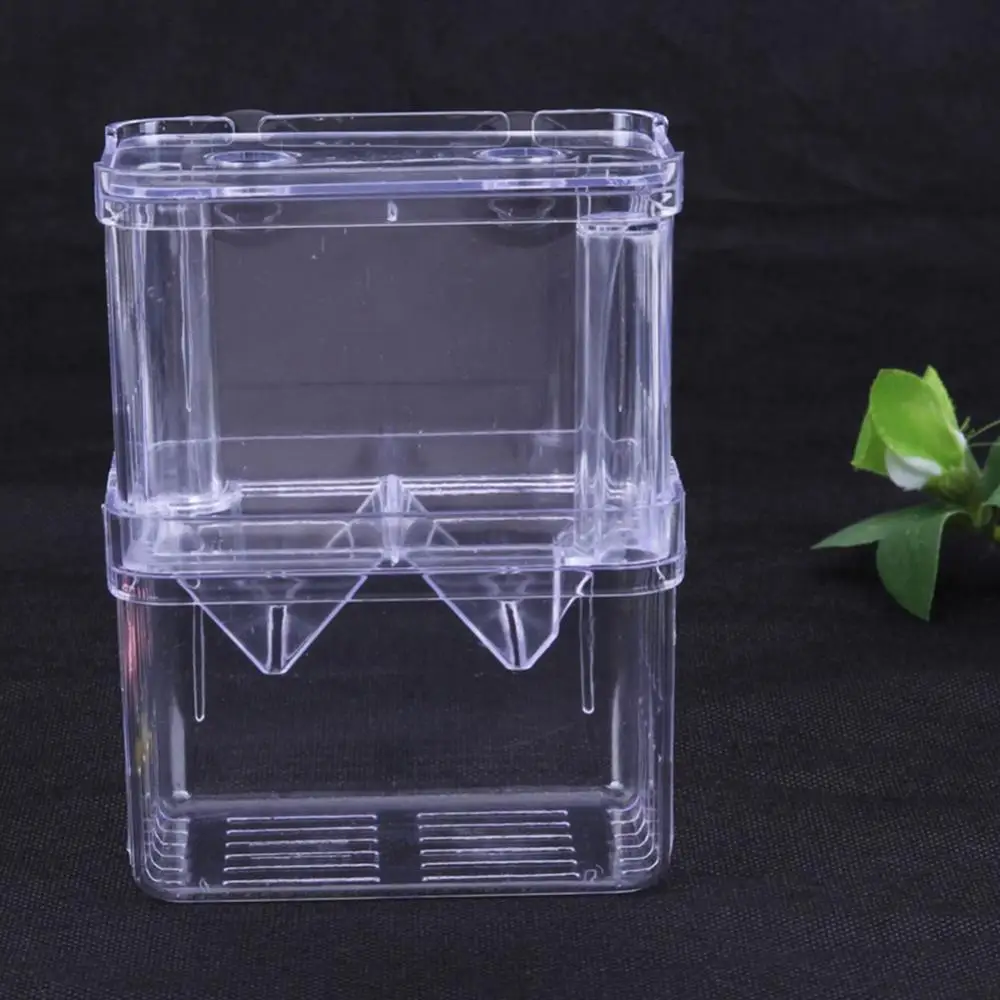 2 Sizes Fish Breeding Isolation Box Double-Deck Clear Fish Breeding Isolation Box Aquarium Breeder Fish Tank Hatching Fish Tank