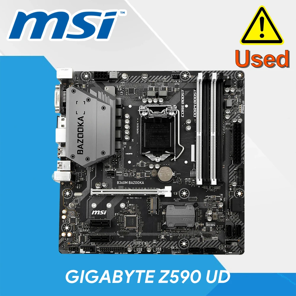 MSI B360M BAZOOKA Gaming Micro ATX Motherboard, Intel B360 Chipset, LGA 1151 Socket, Supports 8th/9th Gen Intel Core Processors