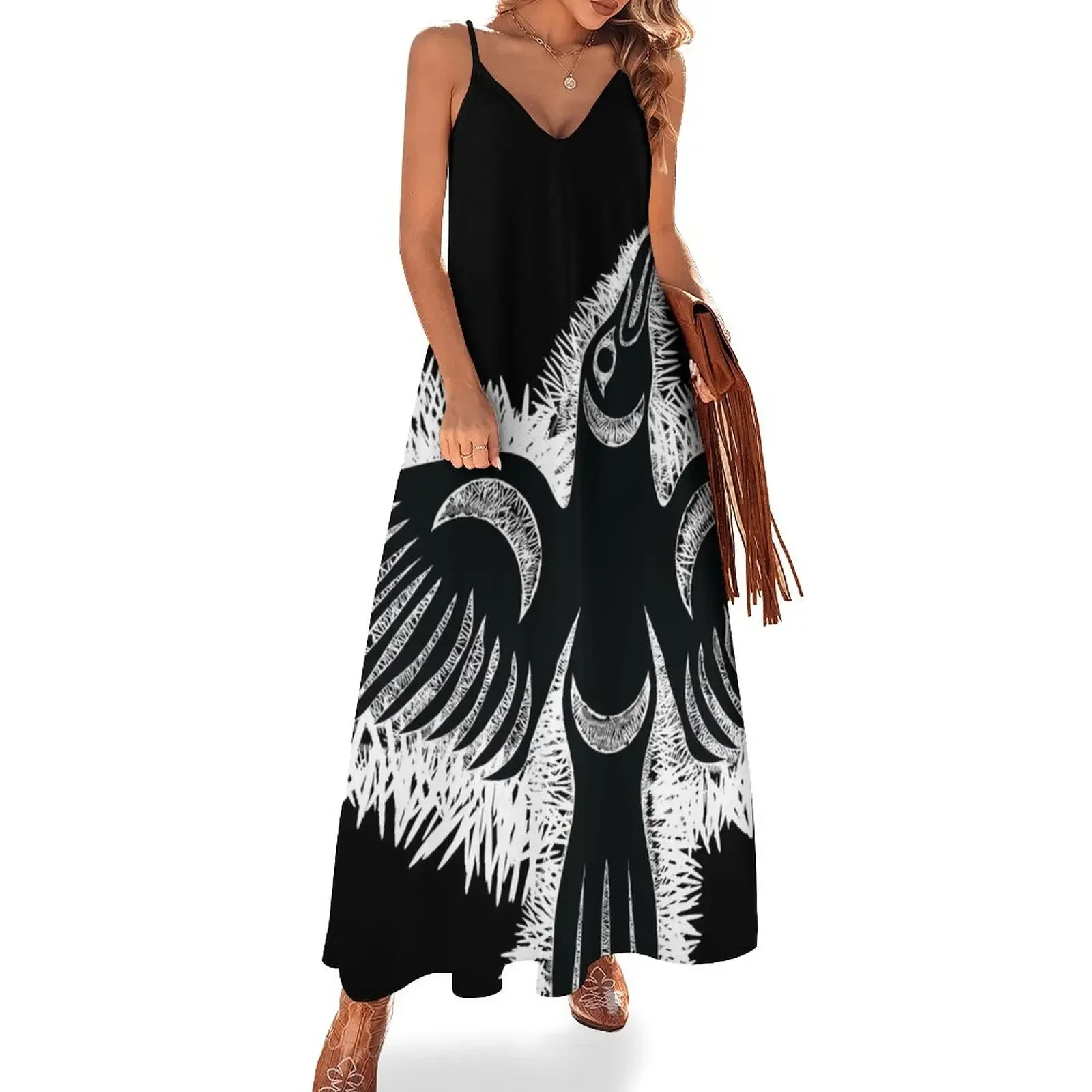 Coast Salish Crow Sleeveless Dress summer clothes for women Aesthetic clothing dress summer Dress for girls