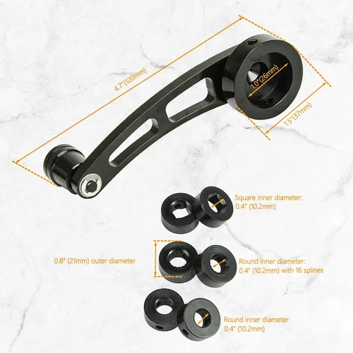 Imagen 2 del producto Juego de 2 Manivelas Universales para Ventanas de Coche, de Aleación de Aluminio, Color Plata/Negro