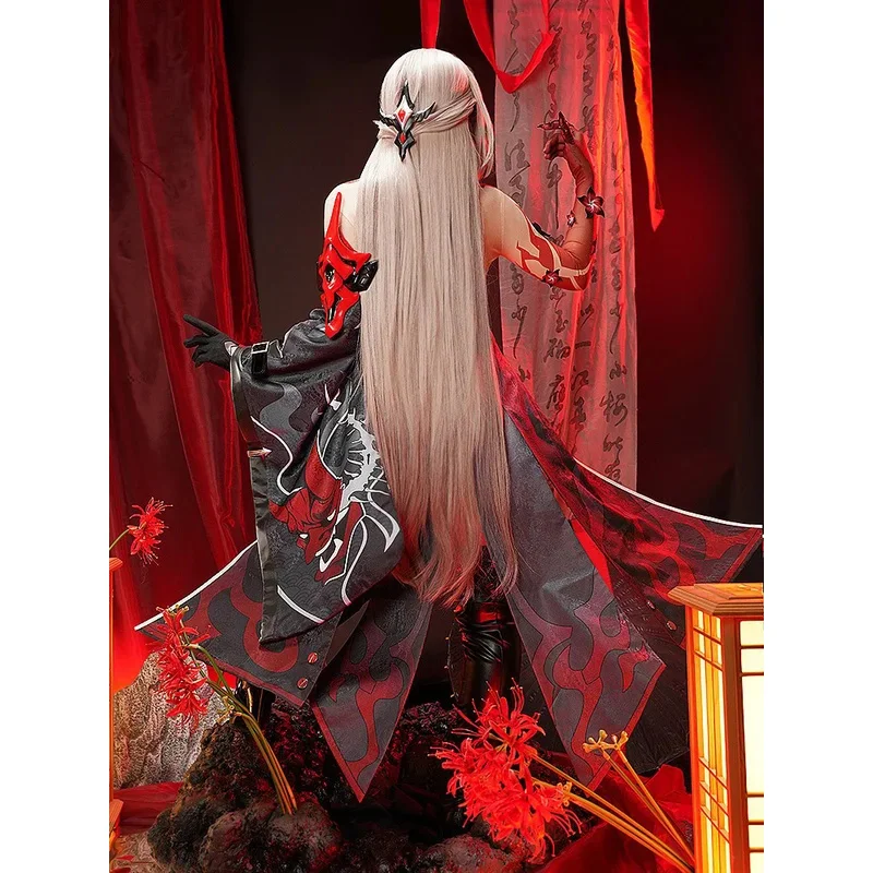 CyGame Honkai Star Rail rouge Acheron Cosplay Costume tatouage autocollant uniforme jeu de rôle Halloween carnaval Costume tenue fête Pro