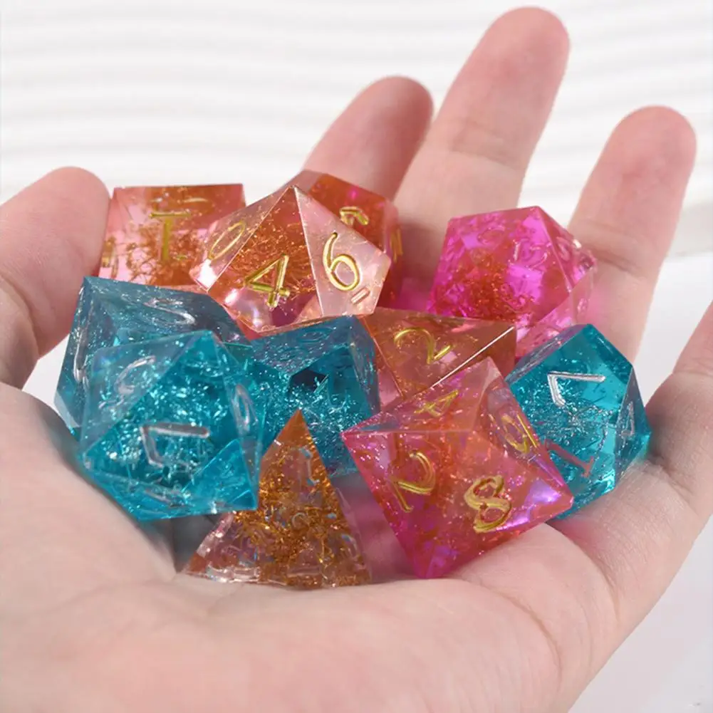 Large DND Dice Resin Molds For DIY Dices Making 7 Cavities Polyhedral Silicone Mold Epoxy Resin Molds For Craft Halloween Decor