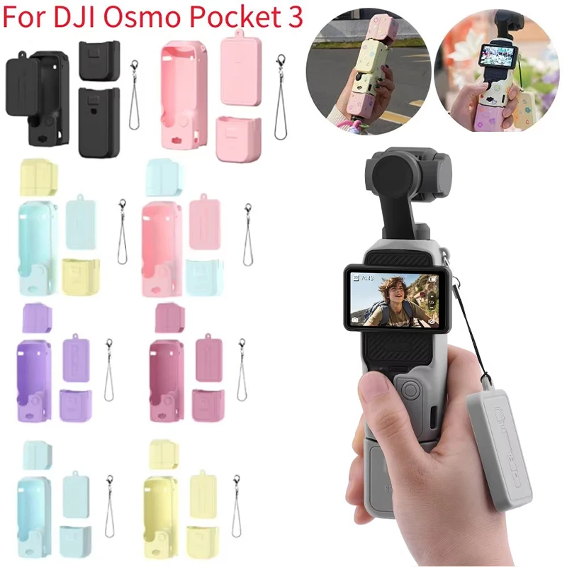 

Силиконовый чехол Pocket 3, защитный чехол цвета макарон, защита объектива, устойчивый к царапинам чехол для DJI OSMO Pocket 3, бампер
