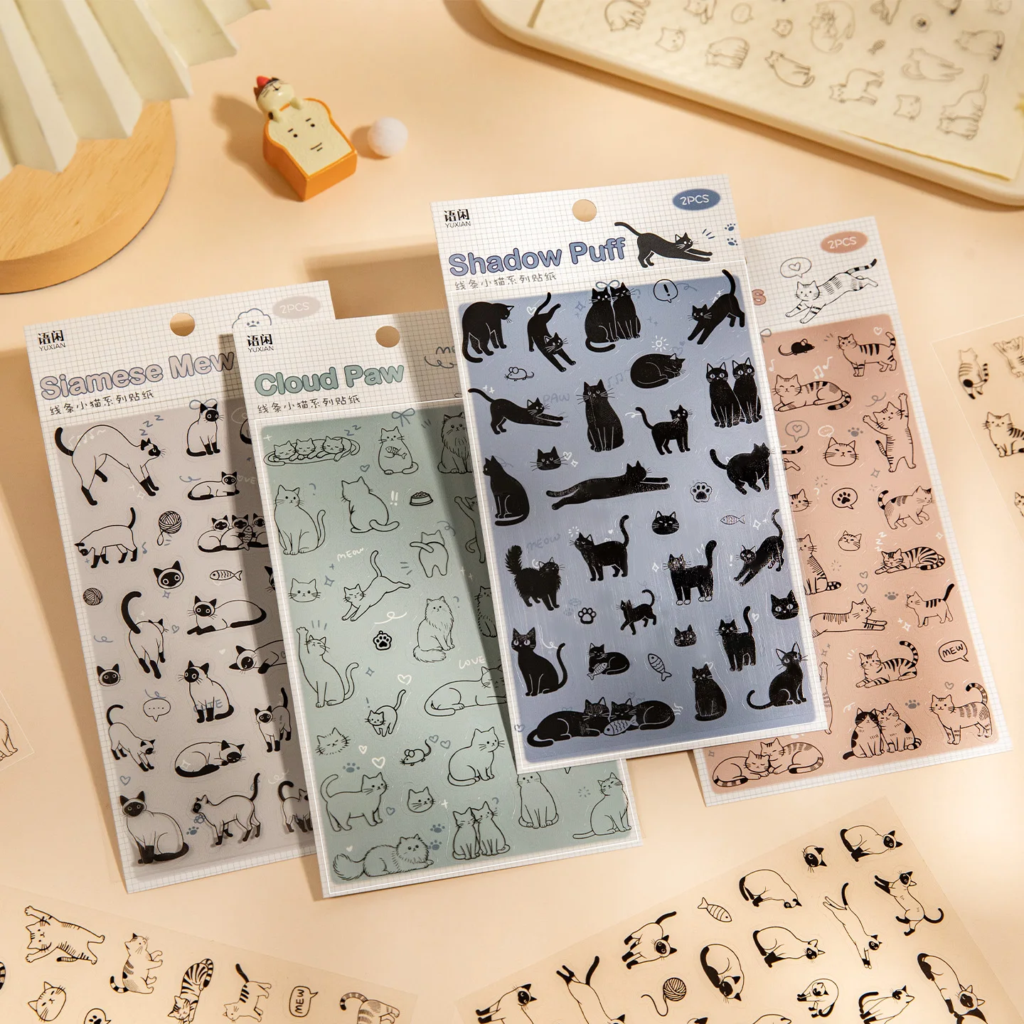 

Наклейки JIAMEI, 2 листа, серия «Котята», милые мультяшные вырезанные наклейки для дневника, скрапбукинга, креативные канцелярские наклейки для декора, журналов