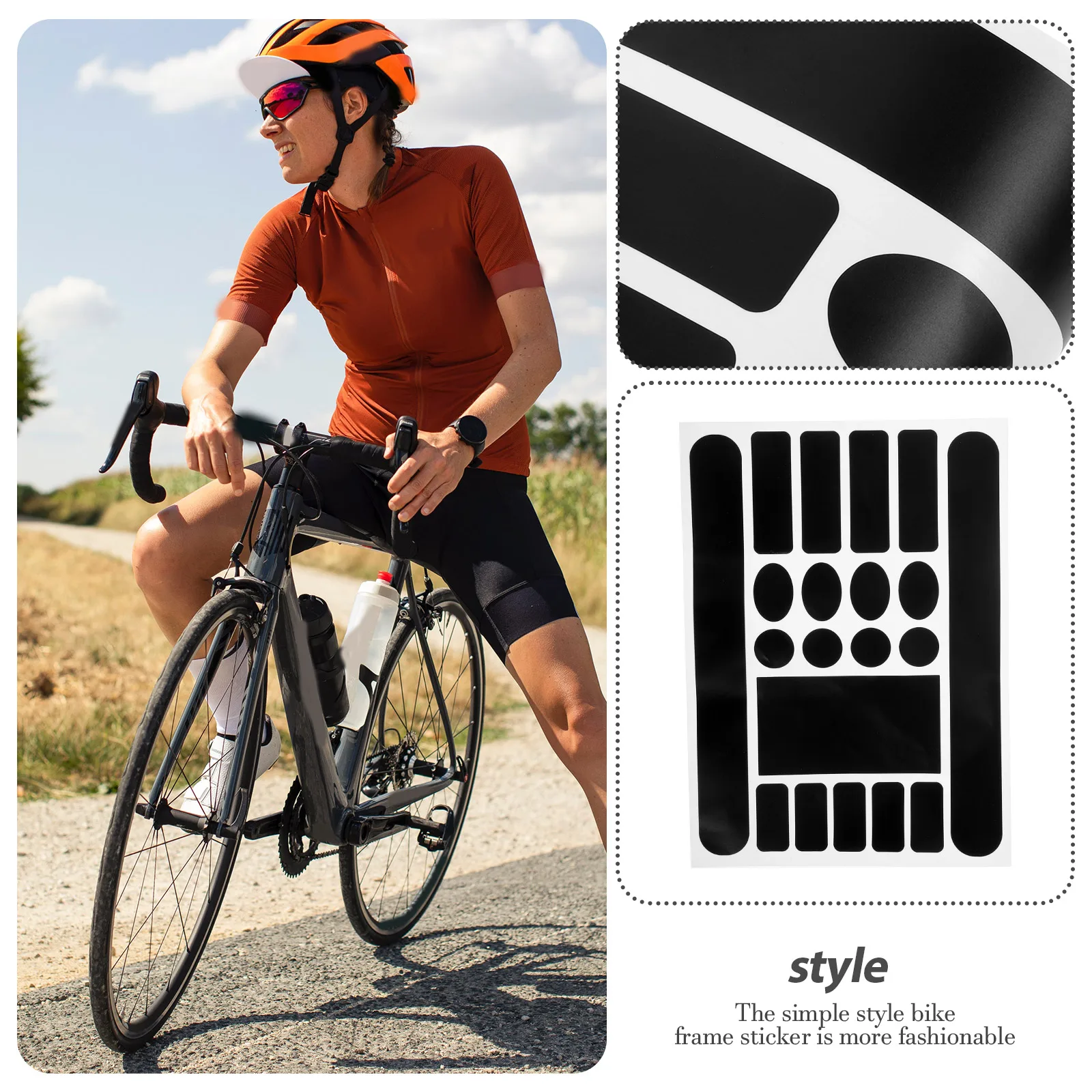 

2pcs Bike Frame Sticker Protective Films Anti-scratch PVC Wrap Decals for Mountain Road Bikes Durable Chain Stay Protectors
