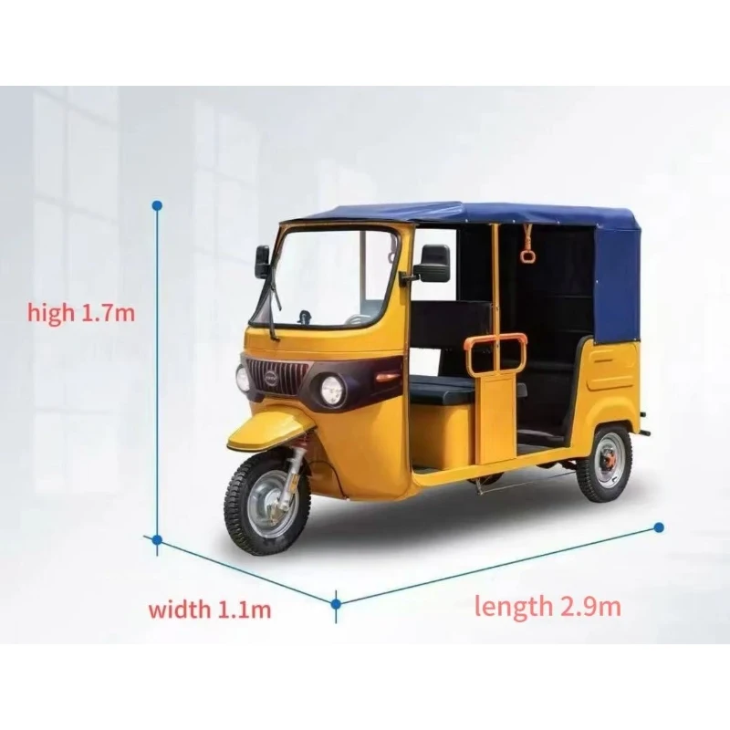 Electric TUK TUK Rickshaw - 6 Seats Passenger Tricycle with Open Design