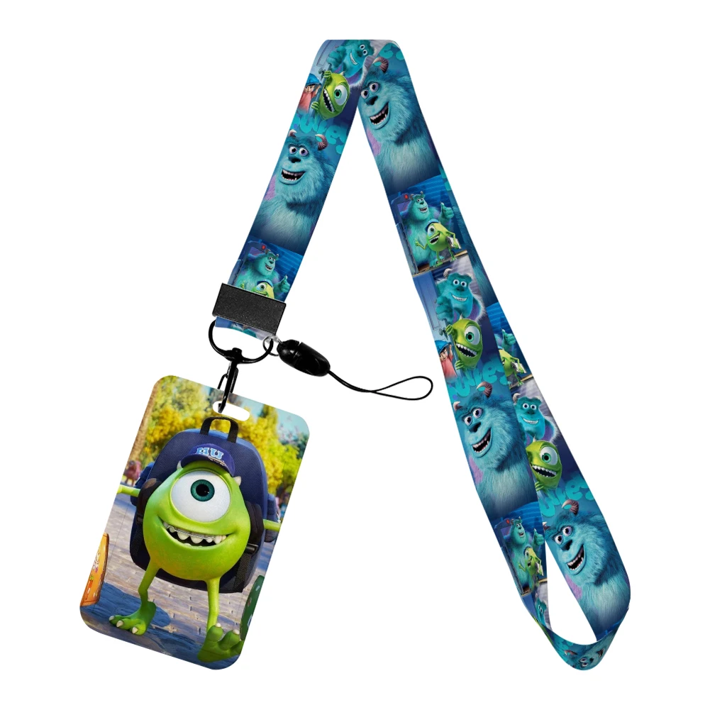 Disney Monsters University Card Case Lanyard ID Badge Holder Strap Students Bus Pass Case Cover Slip Bank Credit Card Holder