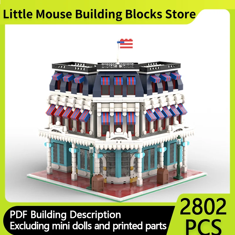 

Street View Model MOC Building Bricks Deluxe Street Confectionery Modular Technology Gifts Holiday Assemble Children Toys Suit