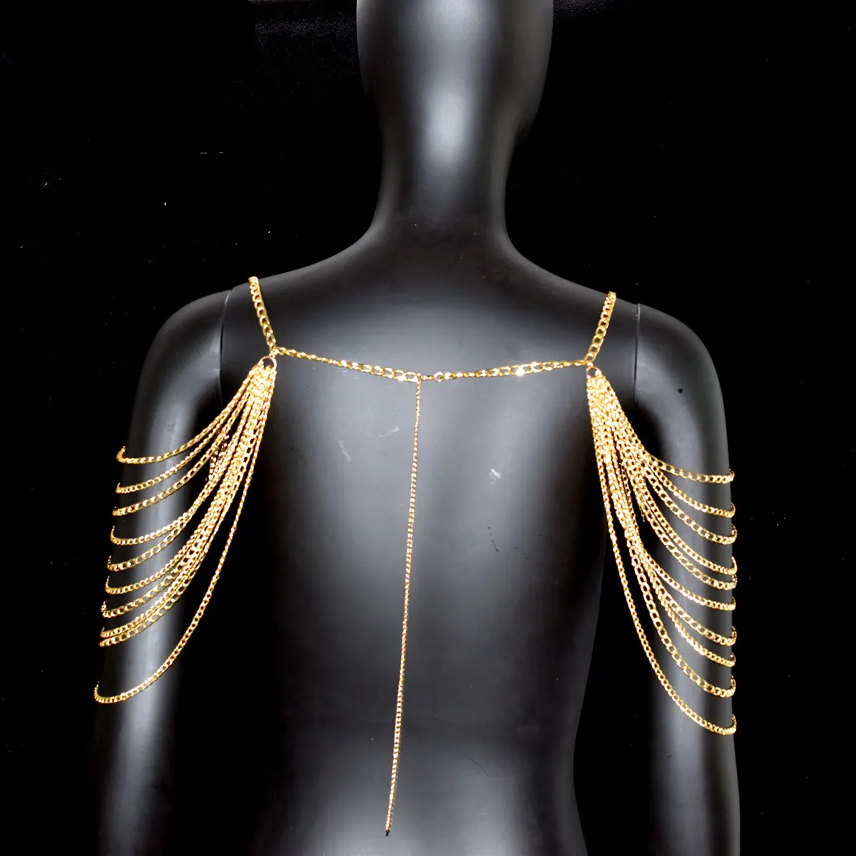 حمالات صدر معدنية بسلسلة كتف من الألومنيوم للنساء ، مجوهرات جسم مثيرة ، إكسسوارات فستان على الموضة ، هدية احتفالية