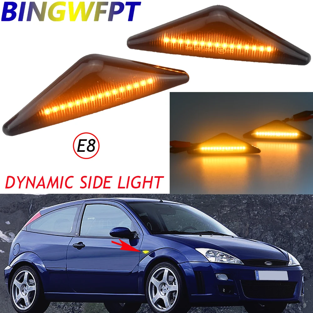 ไฟ LED ข้างรถแบบไดนามิกสำหรับ Ford Mondeo MK3 2000-2007สำหรับโฟกัส MK1สัญญาณไฟเลี้ยวไฟแสดงสถานะ