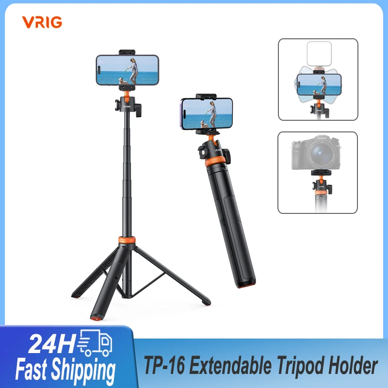 VRIG TP-16 Selfie Stick Tripod With adjustable ball head 145cm Extendable Phone Tripod Stand For iphone xiaomi Action Camera