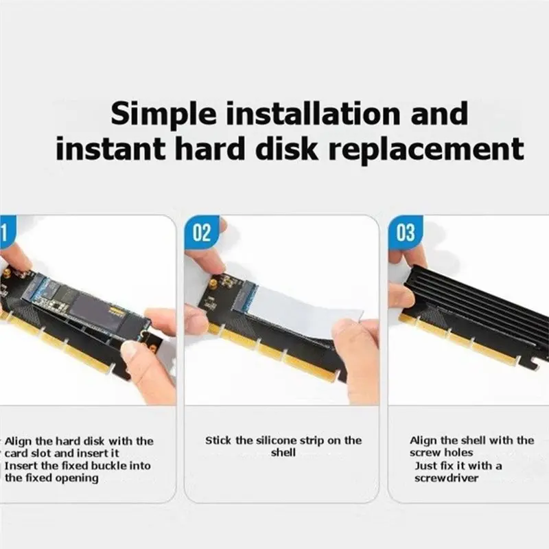Hot Selling-Pcie To M.2 Nvme Expansion Card 64Gbps With Heatsink Cover Support 2230/2242/2260,Pcie To M.2 Nvme Expansion Card