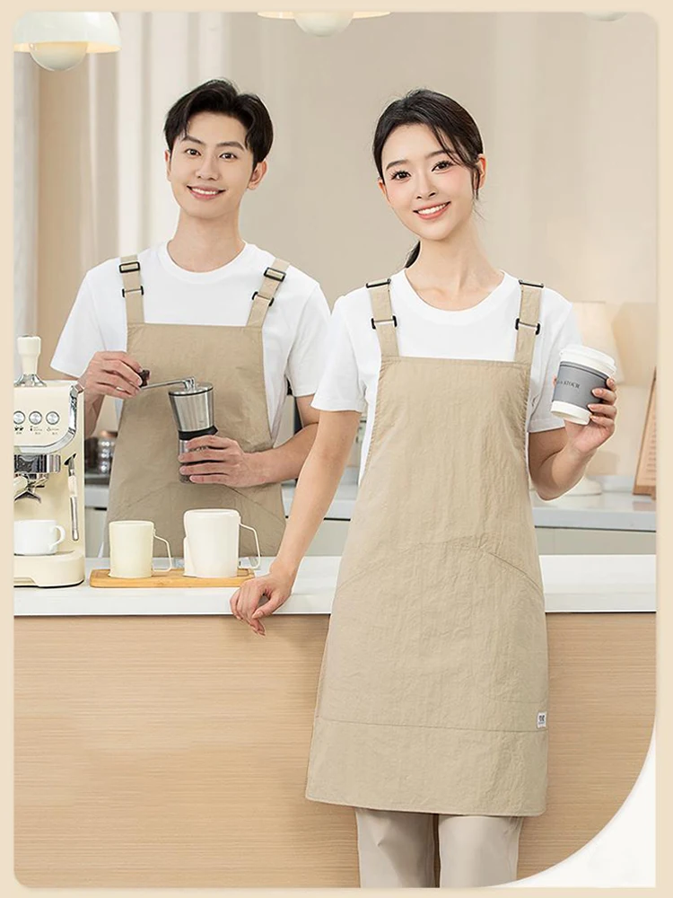 Delantal de trabajo impermeable y flexible de primera calidad: equipo de protección suave multiusos para cocina comercial, tienda de té con leche y uso al por menor