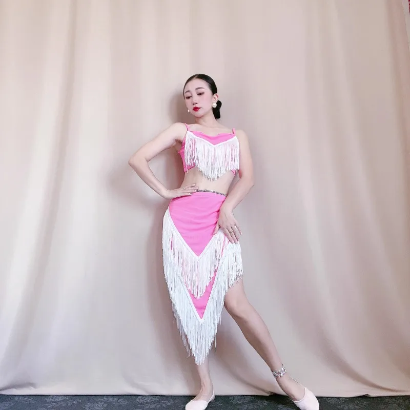 

customized Bellydance costumes Oriental Dance Inspirational Sexy Practice Clothes Beginner Group Clothes Tassel Contrast Colors
