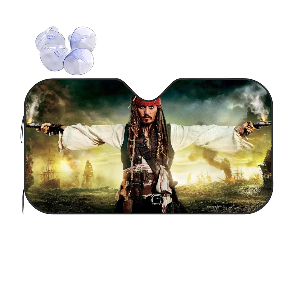 Jack Sparrow Car Sunshade Windshield Car Accessories Auto Vehicle Protector Window Sun Visor Screen Cover Decor