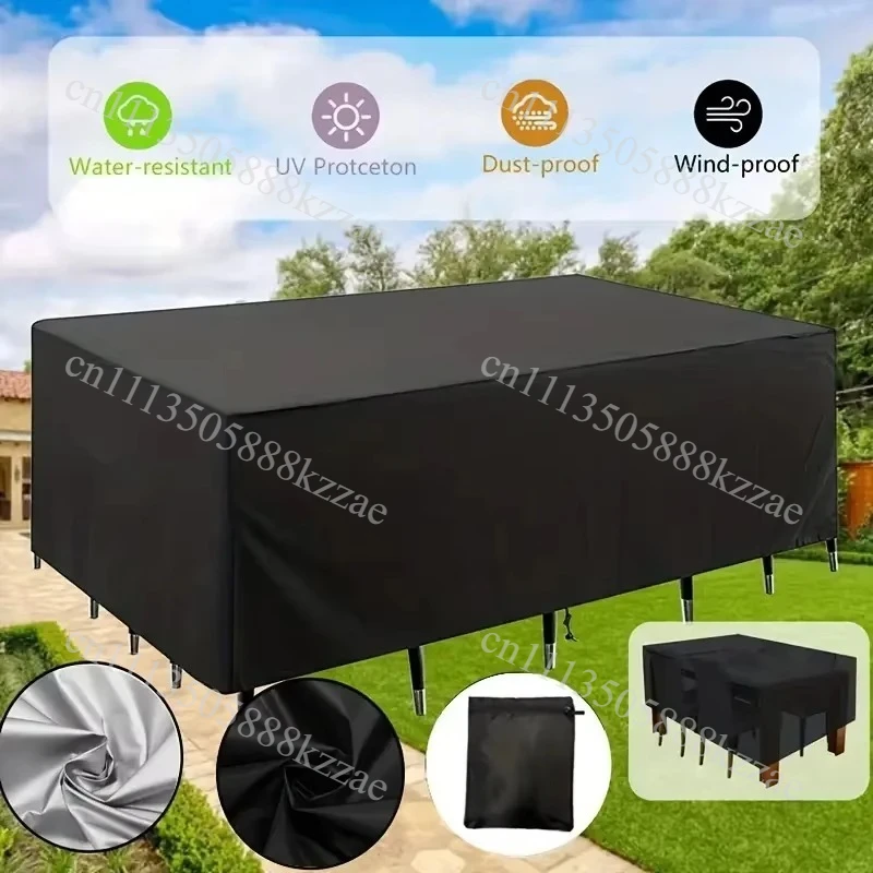 210D Heavy duty Waterproof Patio Furniture Cover Rectangular Garden Rain Snow Outdoor Cover for Sofa Table Chair Wind-Proof