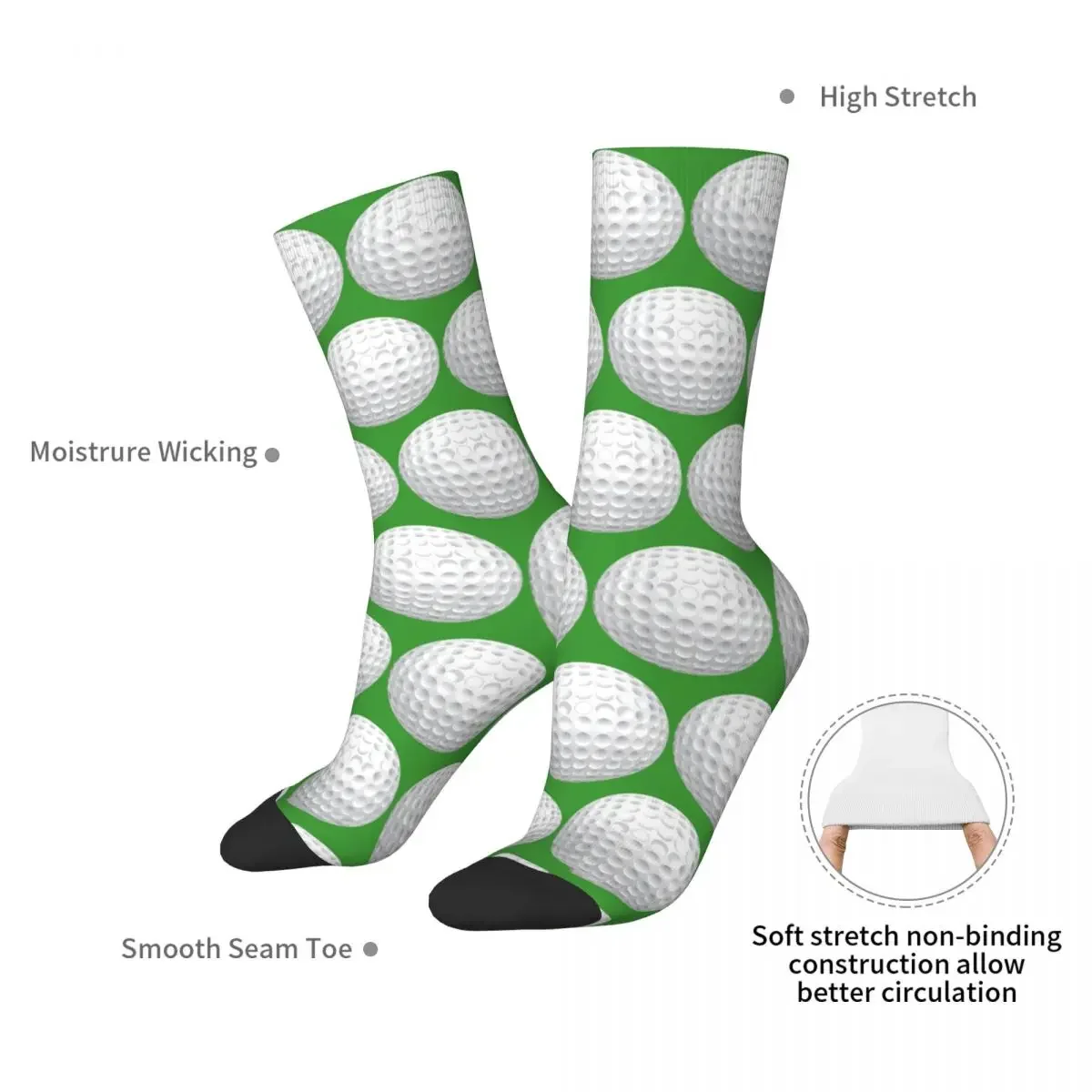 Golf Ball Socks Harajuku Super Soft Stockings All Season Long Socks Accessories for Man's Woman's Gifts