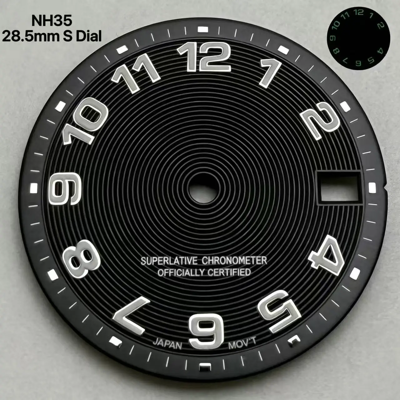 

28.5mm NH35 dial / NH36 dial CD green luminous original mechanical watch S dial single date suitable for Seiko modification