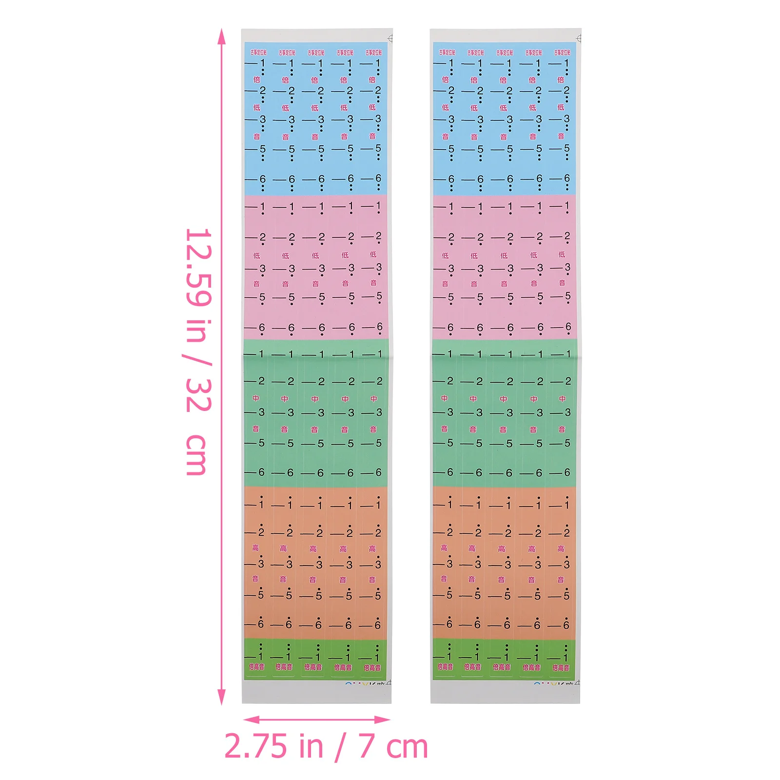 Adesivos chinese e note note para iniciantes, 2 peças, adesivo notes chinês, escala chinese, para praticar