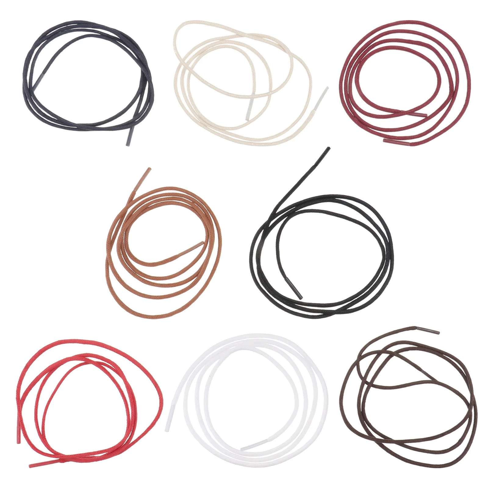 8 أزواج من أربطة الحذاء القطنية المشمعة، بديل أنيق، دانتيل متين لتشغيل أحذية الركض للرجال والنساء، رباط حذاء بسيط