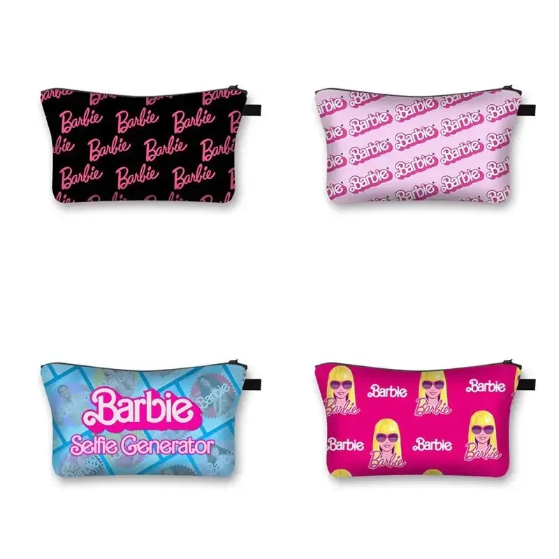 Moda mujer Barbie bolsa de cosméticos lindo Anime dibujos animados Barbie niñas monedero estuche para lápices adornos accesorios regalos de vacaciones