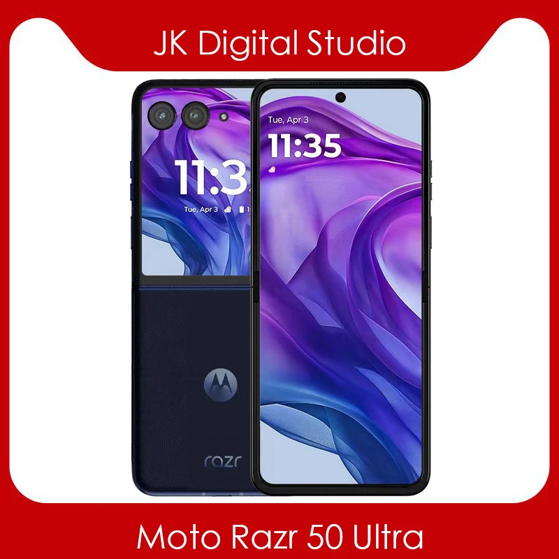 Global ROM Motorola Moto Razr 50 Ultra Snapdragon8s Gen3 6.9inch POLED Folded Screen 165Hz 50MP 45W Fast Charge NFC IPX8