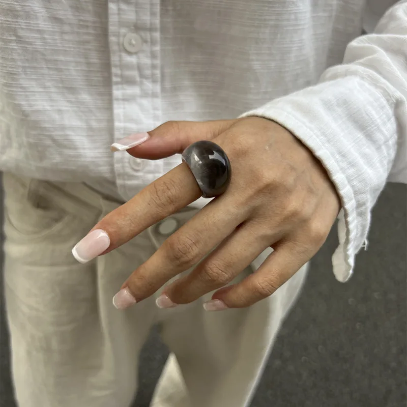 Women's Oversized Multicolour Resin Dome Ring