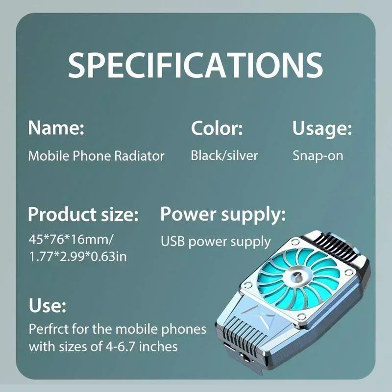 H15/G6 Portable Mini Back-clip Radiator Mobile Phone Cooling Fan for IPhone 15 IOS Android Gaming Accessories PUBG Game Cooler image 6