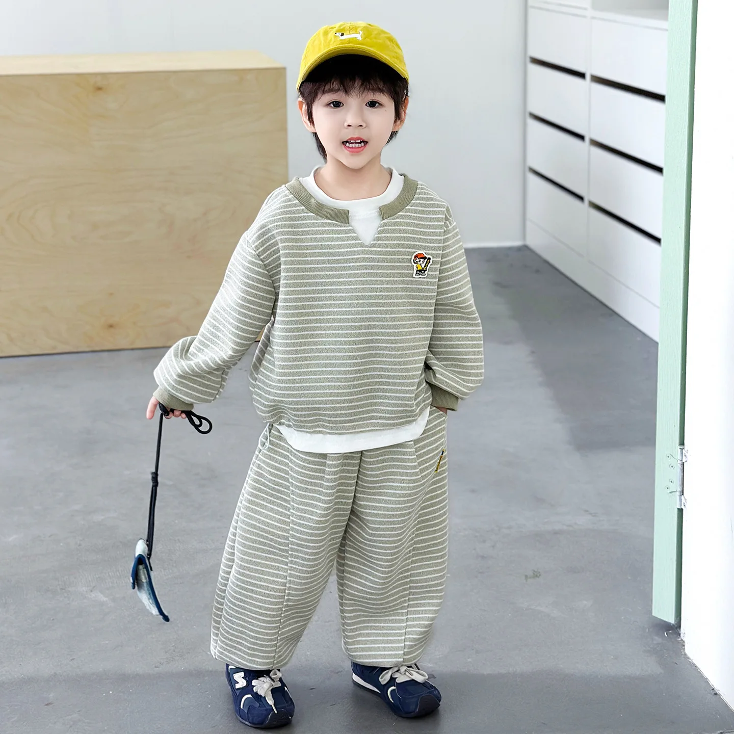 Children Tracksuits Spring Autumn Outfit Boys Clothes Suit Casual Boy fake two piece Sweatshirts+Pants 2PCS/Set Kids Sports Set