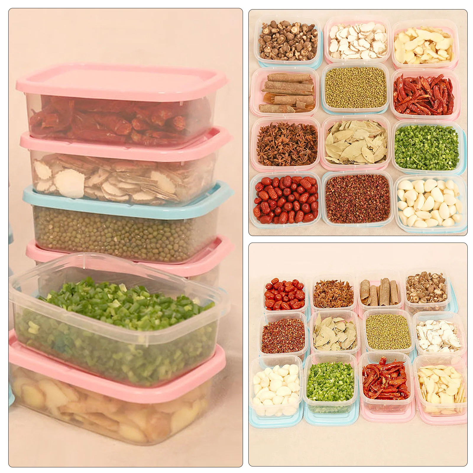 

1Set Food Storage Boxes Strong Seal Moisture Resistant Reusable Bento Box for Fruit Vegetable Fast Food Storage Box