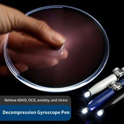 LED Spinning Pen Fidget Spinner Decompression Gyro Metal Ballpoint Pen Office School Supplies Writing Pens Stress Relief Toy