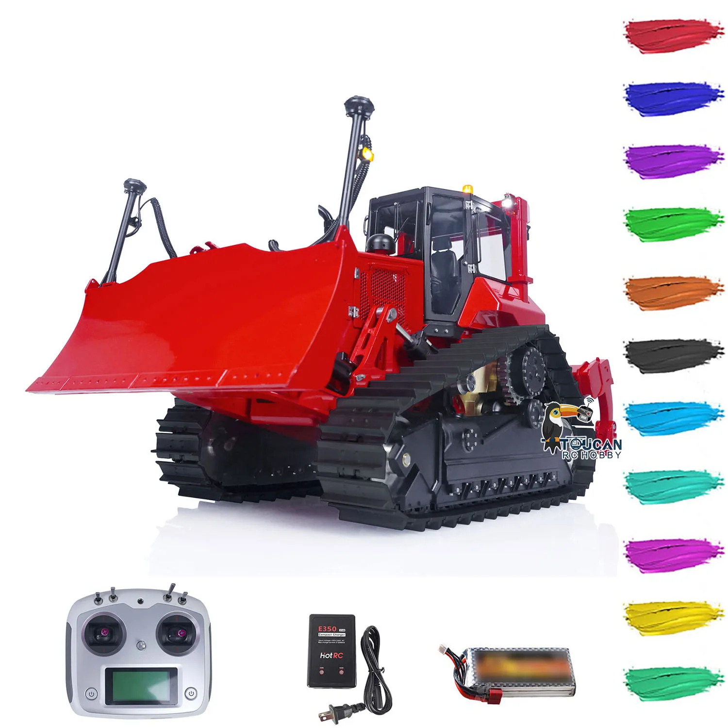 LESU Aoue 1/14 RC Hydraulic DT60 Bulldozer Radio Control Dozer Construction Car Crawler Painted Assembled Toy Electric Model